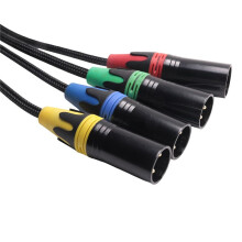 1 Pair XLR 4-Channel 3-Pin Multi Network Stage and Studio Connection, XLR Male and Female Cable Stage Audio RJ45