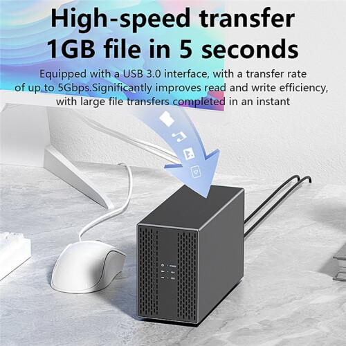 Dual Bay Shell Heat Dissipation 3.5 USB External Dual Hard Drive Enclosure  Array Box with  EU Plug 1