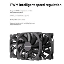 TEUCER AF14025 Ventilador de Refrigeración para PC 4PIN PWM 140 mm Caja de Computadora Sistema de Enfriamiento Ventilador Bajo Ruido PC Gamer CPU