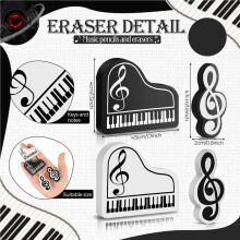 Music Pencils Music Note Pencil with Music Themed Erasers Wood Pencils Bulk Keyboard Fun Pencils Erasers Gift (288 Pcs)