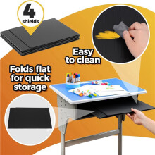 8X Divisori per Scrivania Studenti - Divisori per Secchi di Apprendimento In Plastica Impermeabile, Cartelle per Aule, Forniture per Insegnanti,