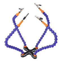 Soldering Helping Hands 4 Flexible Arms Aluminum Base Black