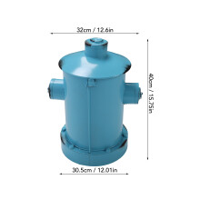 Hydranten-Mülleimer Retro Eisen Hellblau