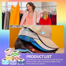 3500 Pieces Size Stickers Labels Holder Labels Organizer Acrylic Sticker Roll Dispenser Tshirt Size Stickers