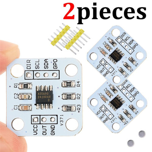 2Pcs AS5600 Module de Capteur de Mesure D'Angle D'Induction D'Encodeur Magnétique 12 Bits Haute Précision 2