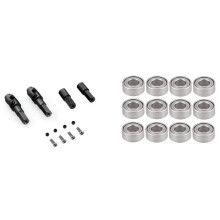 4Pcs Front Axle Drive Shaft Rear Axle Shaft with 12PCS Steel Bearing for WPL C14 C24 C34 B14 B36 MN D90 MN99S RC Car