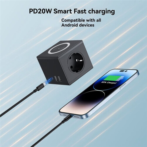 Wireless Charging  Socket European Standard PD15W Fast Charging USB Office Desk Wireless Charging  Socket (EU),A