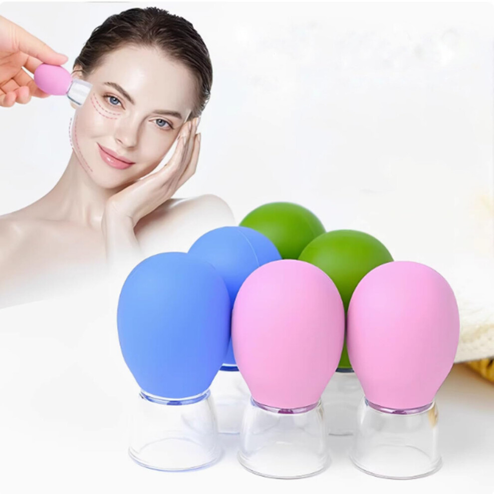 Facial Cupping Set 6 Pcs Silicone Cups for Anti Aging, Wrinkle Reduction and Skin Tightening