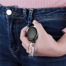 Ausziehbarer SchlüSsel AnhäNger, Set mit 8 ID Jojo Ausweis Rolle mit Vinylband und SchlüSsel Ring, Ausziehbares SchlüSsel Band, Karabiner