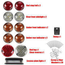 12Pcs Car Front Rear Signal Indicator Lamp Stop Fog Reversing License Plate Light for   90 110 130 A