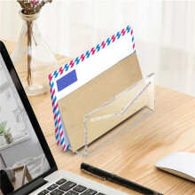 2X Mail Holder Mail Organizer Countertop Acrylic Mail Sorter for Desk Envelope Holder Letter Organizer for Office School