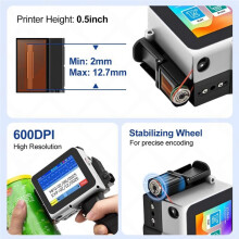 Impresora de Inyección de Tinta Portátil de 12,7 mm con Código QR, Fecha, Número, Logotipo, Caducidad, Dispositivo de Impresión Portátil.