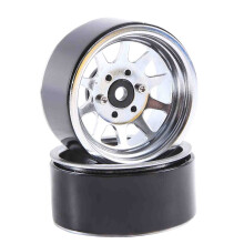 4 Stuks Metaallegering 1.9 Beadlock Velgen voor 1:10 RC Crawler Axial SCX10 AXI03007 90046 TRX4 Redcat GEN8 (Zilver)