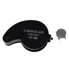 3pcs 40X 25mm Eyes Optical Glass Loupe Magnifier Magnifying LED Light
