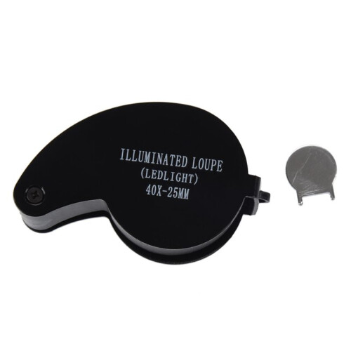 3Stück 40X 25mm Lupe mit LED-Licht und Optischem Glas