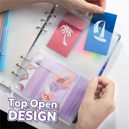 40Pcs A5 6 Ring Binder Pockets 3 Types Envelope,Zipper Closurek Bill Pouch for  Organizer Clipbook 2