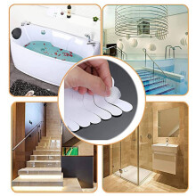 Bath Grip Stickers 48 Pcs Anti-Slip Strips for Shower with 4 Pcs Scraper Non Slip Strips Pad Bathtub Flooring Tape Mat