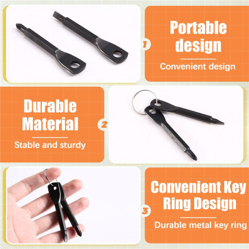 10 Set Portable Screwdriver Tool Outdoor EDC Multi-Function Tool Flat- Screwdriver Phillips Screwdriver Key Ring 2
