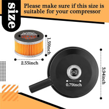 2 Pcs Air Compressor-Silencer with 6 Pcs Air Compressor Intake Filter Elements, Sound Muffler Accessories
