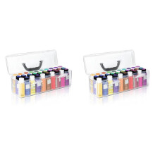 2X Acrylic Paint Storage Box, 30 Bottle Capacity Acrylic Paint Storage Box for 2 Fluid Ounces Acrylic Paint,Storage Box