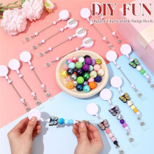 15 Piezas de Soportes de Pinza de Cocodrilo con Pinza de Cocodrilo Giratoria, Barras en con Cuentas, Fabricación de Joyas DIY A Granel para la