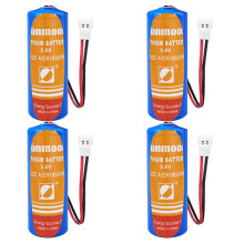 4Pack ER18505M 3.6V 3200mAh Lithium Battery with White Plug for Industrial Equipment
