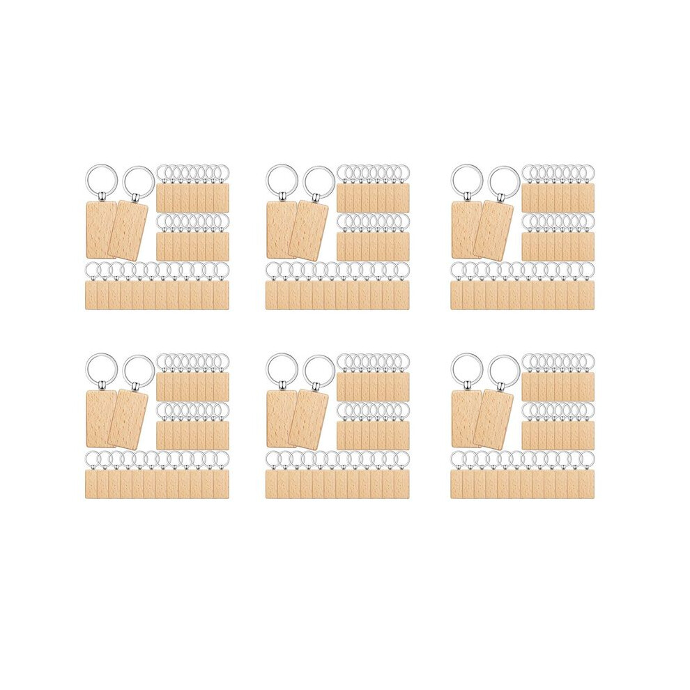 300 Pieces Blank Wooden Key Tag Key Engraving Blanks Unfinished Wood Keychain Key Ring Key Tags For Diy Crafts,Rectangle 6031006966858