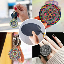 16 Stück 15Cm Schwarz Mandala  Papier Runder Karton zum Malen DIY Kartons für Künstler Maler