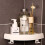 (White, 1) Bathroom Triangular Storage Shelf With Hooks Corner Organiser Shelves 4