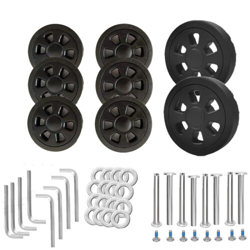 Substituição de Rodas de Mala de 16 Unidades, 2,36 Polegadas/60 mm de Espessura, 0,47 Polegadas/12 mm de Borracha Resistente, Rodízio Silencioso, 1
