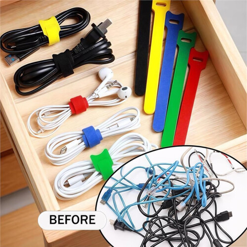 60Pack Reusable Cable Labels & Cord Organizer Kit-Color-Coded Write- Wire Labels with  + 30 Ties for Home Office 2