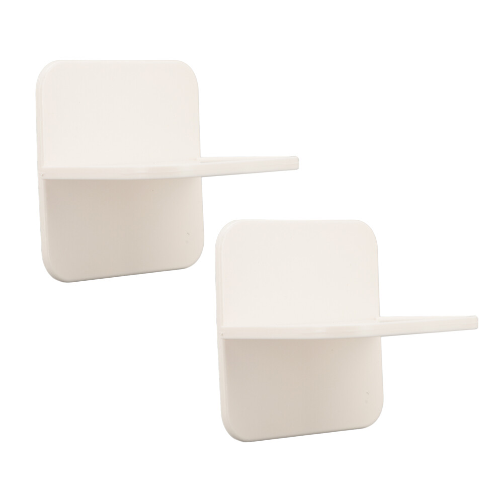 2Pcs Plastic Adhesive Furniture Anchors, Child Safety, Non-Drill White