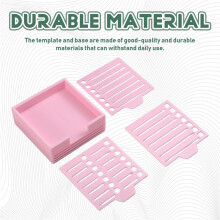 Plantilla de Notas Adhesivas Compatible con Post Notes, Base de Blocs Adhesivos de 3x3 con 2 Plantillas Incluidas, Organizador de Blocs de Notas Rosa.