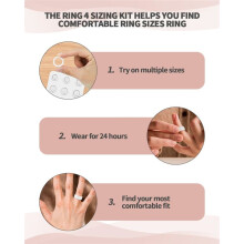 -Sizing Kit for Precise Fit (Sizes 4-15) -Professional Finger Measuring Tool for Health & Sleep Wearable Rings