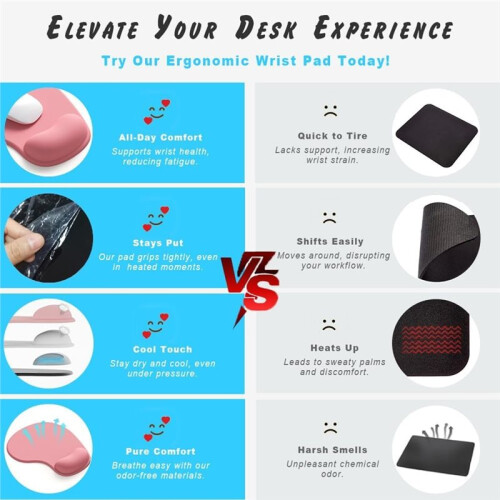 Office Mousepad with Gel Wrist Support - Ergonomic Gaming Desktop Mouse Pad -for Laptop Computer -Silicone Non-Slip 2