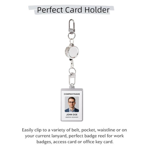 4 PCS Retractable Keychain with Double Hook, Badge Holder, and Stretchable Lanyard in Multiple Colors 2