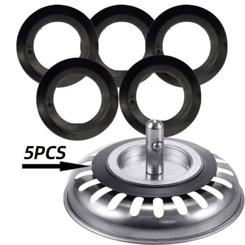 Rubber Strainer Seals for Kitchen Sink Filter 5-pack 1