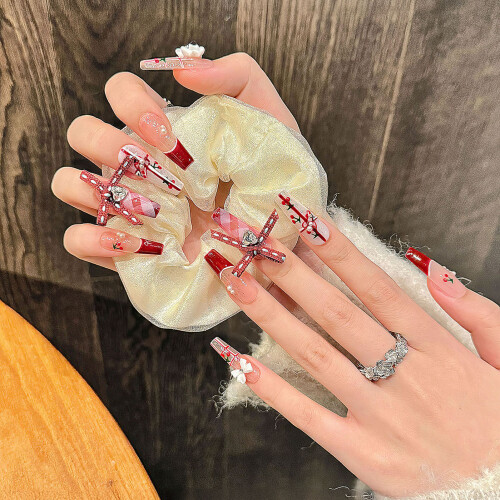 (L) Resin Nude Long Artificial Nails, Zero Pressure 2