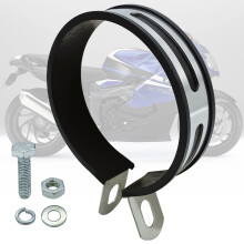 Universal Half Round Motorcycle Exhaust Clamp Muffler Bracket 4 Inch Black Silver Rustproof