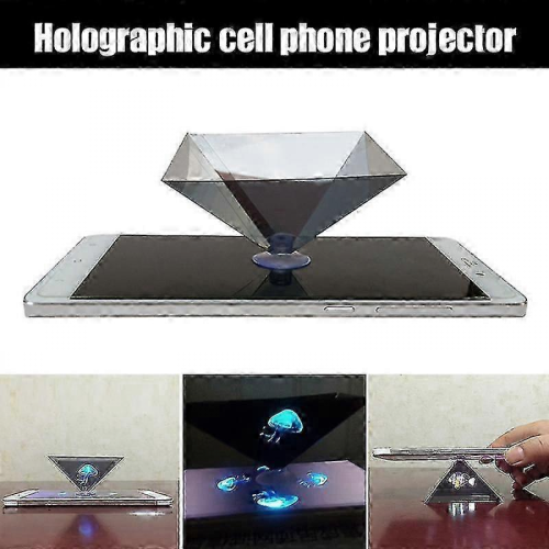 2025 3D Holographic Durable Portable Projector with Pyramid Display Support Universal Mini Projector for 1