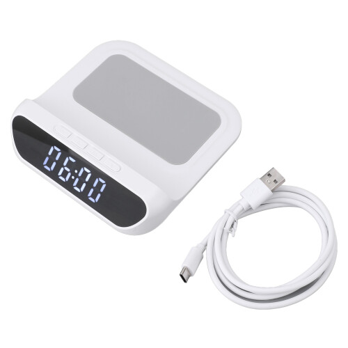 Weißer kompakter Wecker mit 15-W Typ-C Wireless 1