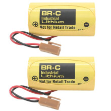 2 Pcs BRC 3V 5000mAh PLC Lithium Battery for FANUC A98L00310007 A02B0120K106 with Plug