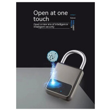Portable Fingerprints Tuya APP Pad Lock with USB Key Support for Emergency(Grey)