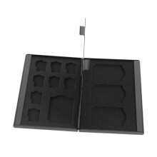 Portable Memory Card Case - Anti-Static, Carrying Storage Box with Slots for 4 Cards and 8 TF Cards Memory Cards