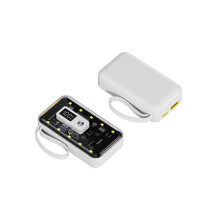 22.5W 10000mAh Power Bank Case with Night Light DIY Shell 21700 Battery Box White