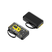 22,5 W 10000 MAh Powerbank-Gehäuse mit Nachtlicht, DIY-Gehäuse, 21700-Akkubox, Schwarz