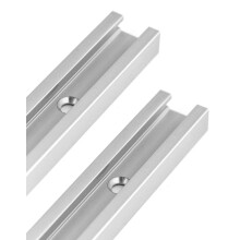 2 Pack 12 Inch Aluminum T Track Rail Double Cut Profile with Mounting Holes for Woodworking
