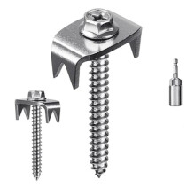 Fence Staples, Stainless Steel Fence Nails for Softwood, Reusable Wire Fence Staples Screws for Mesh and Woven Fencing