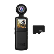 Bärbar Kamera med 32 GB TF-Kort 1080P WiFi-Sportkamera 1,3 Tums Digital Videoinspelare Infraröd BodyCam-Videokamera