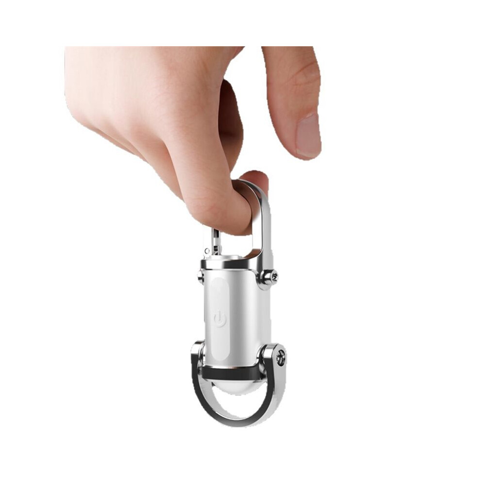 1200Lm Super Bright Keyring Torch Led Rechargeable Key Ring Torch For Outdoor Camping Silver 6032999232715